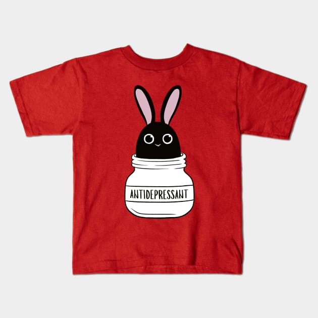 Antidepressant Bunny 3 Kids T-Shirt by Firlefanzzz